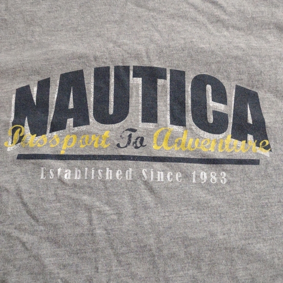 Size Large Grey Nautica Graphic Tshirt with shark. Gently used. Zero Flaws. - Picture 2 of 6